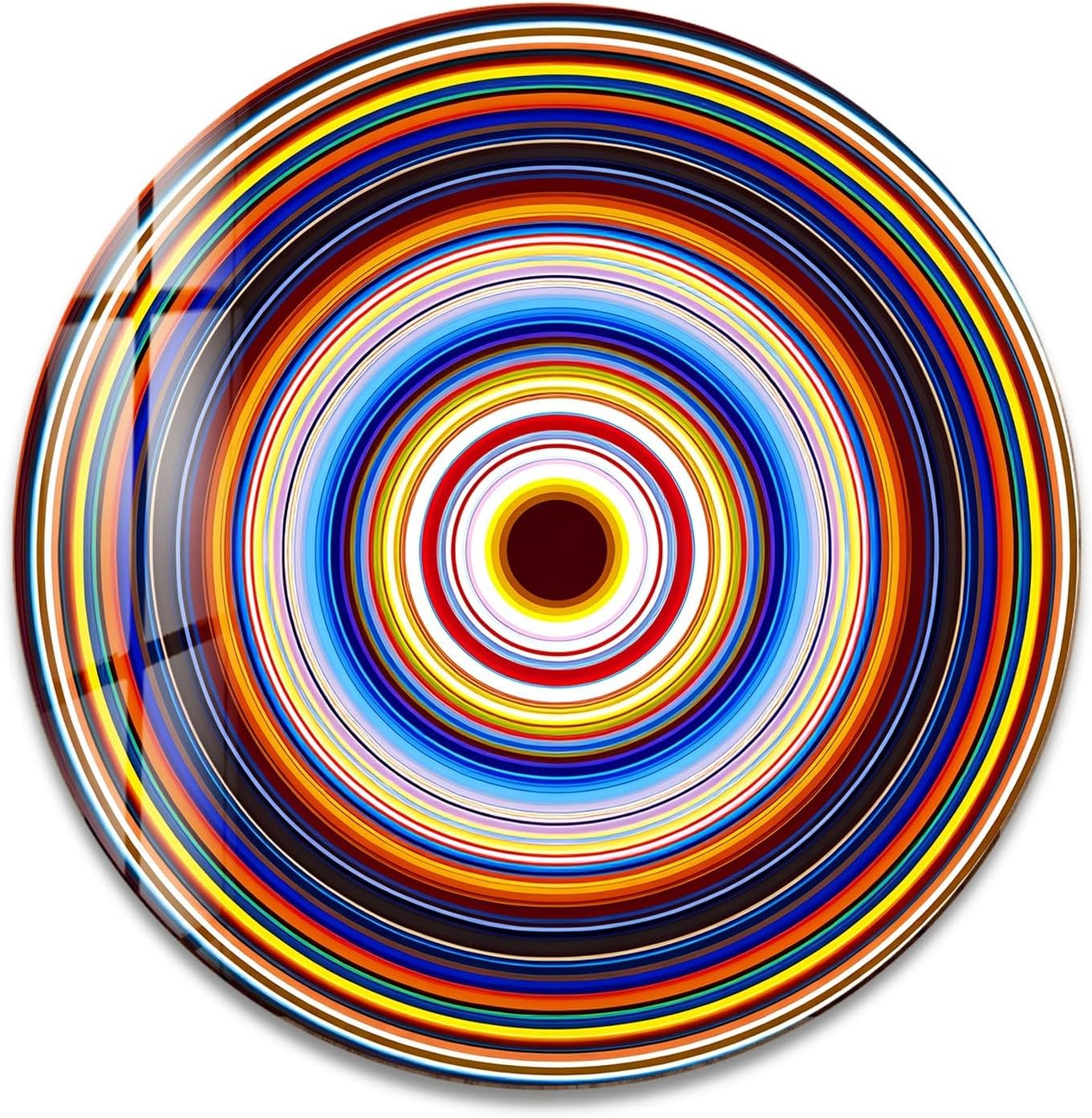 My Photostation.com 27.5''(70cm) Diameter Colorful Concentric Circles Round Glass Wall Art Tempered Glass Printing Wall Decor Large Wall Art Wall Hangings