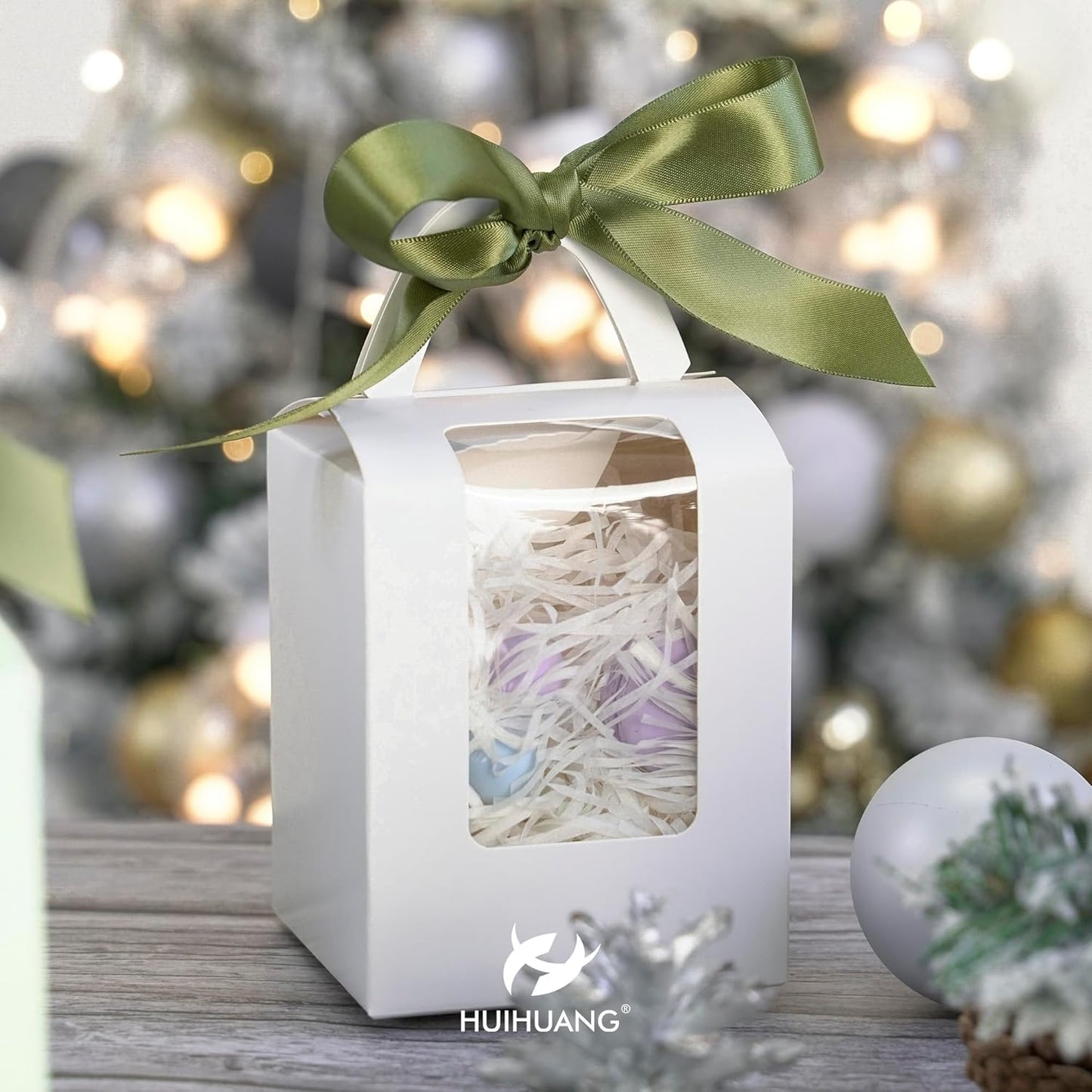 HUIHUANG Satin Ribbon 1 inch Moss Green Ribbon 50 Yards Double Face Silk Satin Ribbons for Crafts Christmas Tree Decor Gift Wrapping Bows Bridal Floral Bouquet Wedding Invitation Card Party Decor