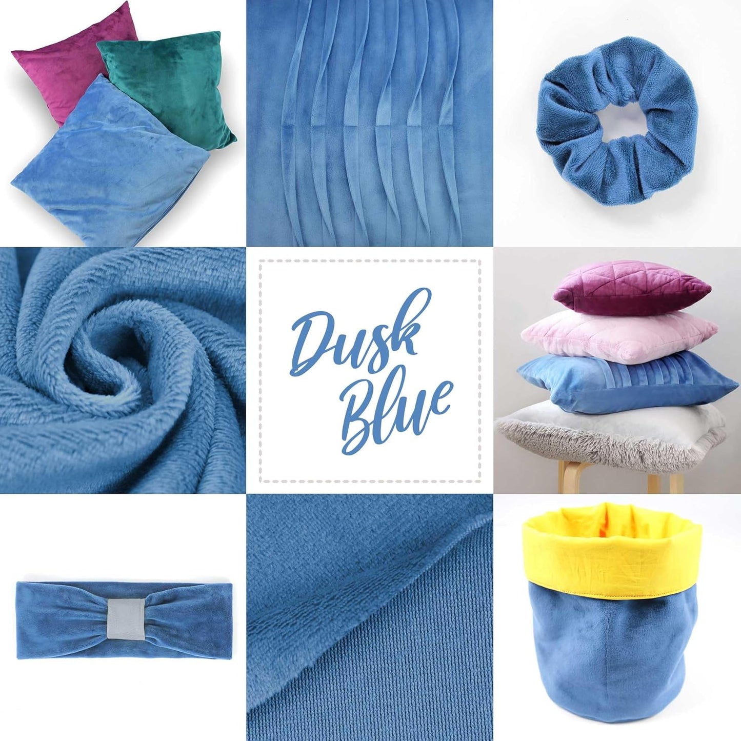 kullaloo Plush Fabric | Solid Dusk Blue Minky Fabric for Sewing | Super Soft Cuddle Material | 39.5x29.5 | Plushies, Baby Blankets, Pillows, Dog Beds, Cat Beds, Beanies, Baby Accessories, Apparel