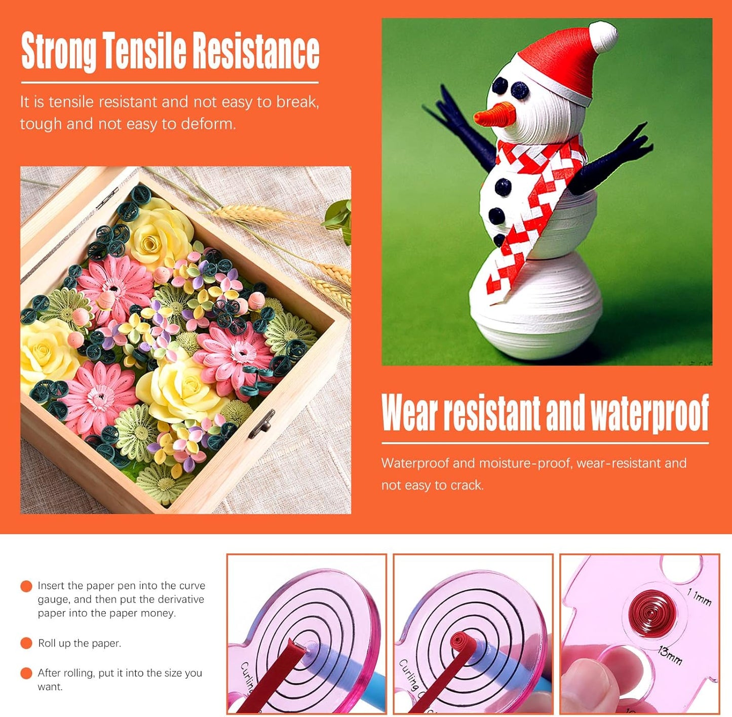 Tanstic 64Pcs Paper Quilling Kits, 45 Colors 900 Strips Paper Quilling Tools and Supplies for Beginners Perfect DIY Handcraft Quilling Set