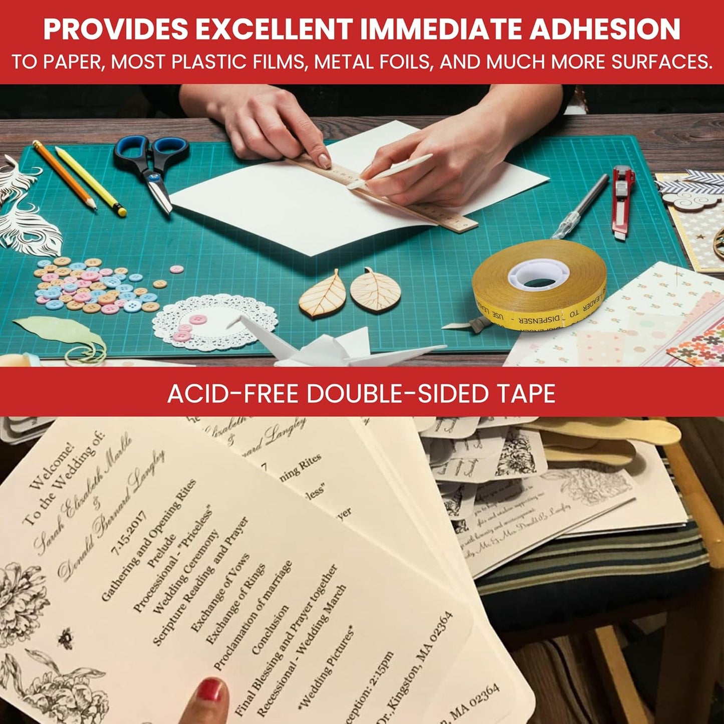 GGR Supplies T.R.U. ATG-7502 ATG Tape (Acid Free Adhesive Transfer Tape): 3/8 in. Wide x 36 yds. (Pack of 24)