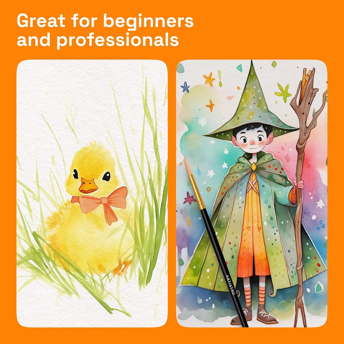 ARTISTRO Watercolor Paint Set 160 Colors - Vivid, Metallic & Neon, Portable Travel Set for Kids & Adults