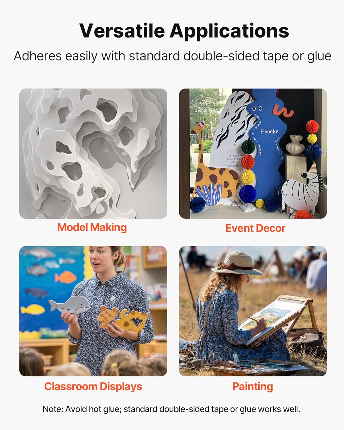 VEVOR Foam Board, 12 Pack 24 x 36 Inch, 3/16 Inch Thickness White Poster Board, Acid-Free Double Sided Foam Core Sheets for Mounting, Crafts, Paintings Prints, Art, Display, Presentation and Projects