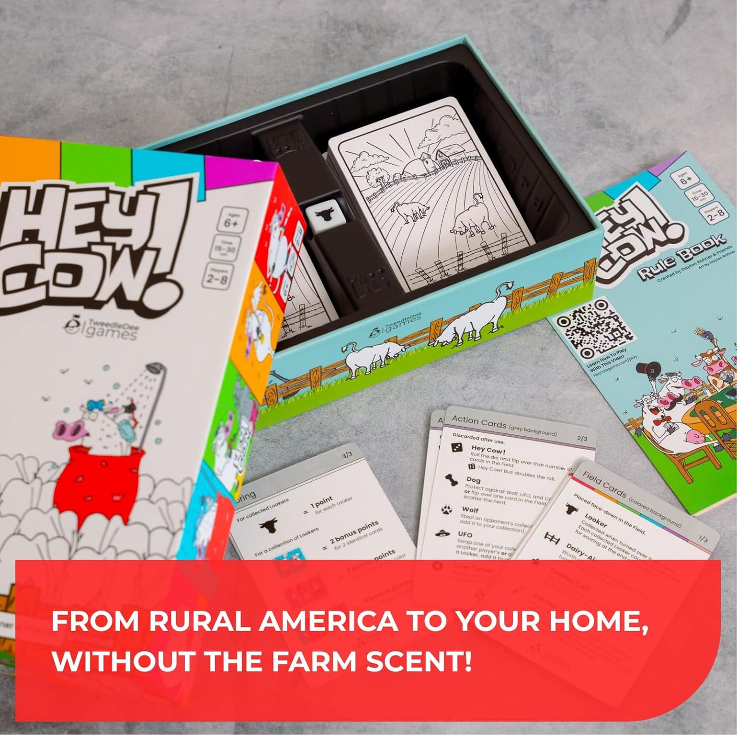 Hey Cow! - Family Card Game for Kids and Adults - Fun Farm-Themed Strategy Game Ages 6+ - Easy to Learn Party Game with Quick Playtime - Perfect for Family Game Night