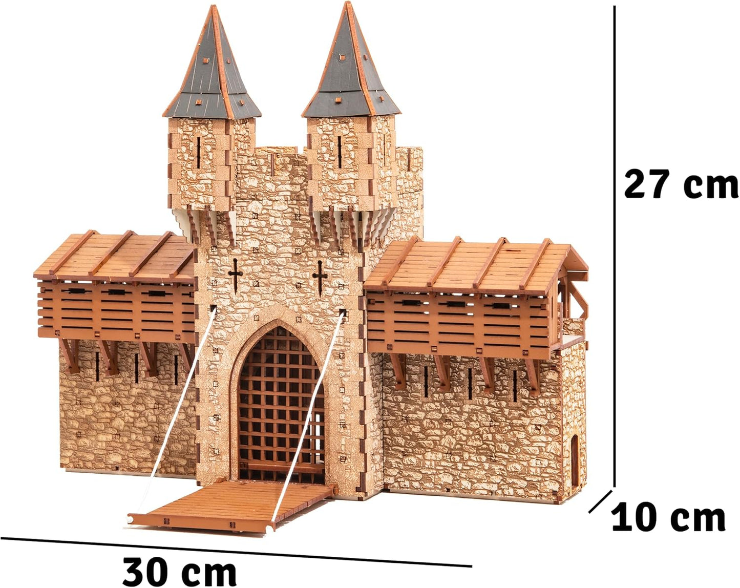 Barbican P - Castle gate - 3D Wooden Puzzle - DIY 28mm Scale Model Building Set for Adults and Collectors - Assembly kit - Tabletop Miniature Terrain Set