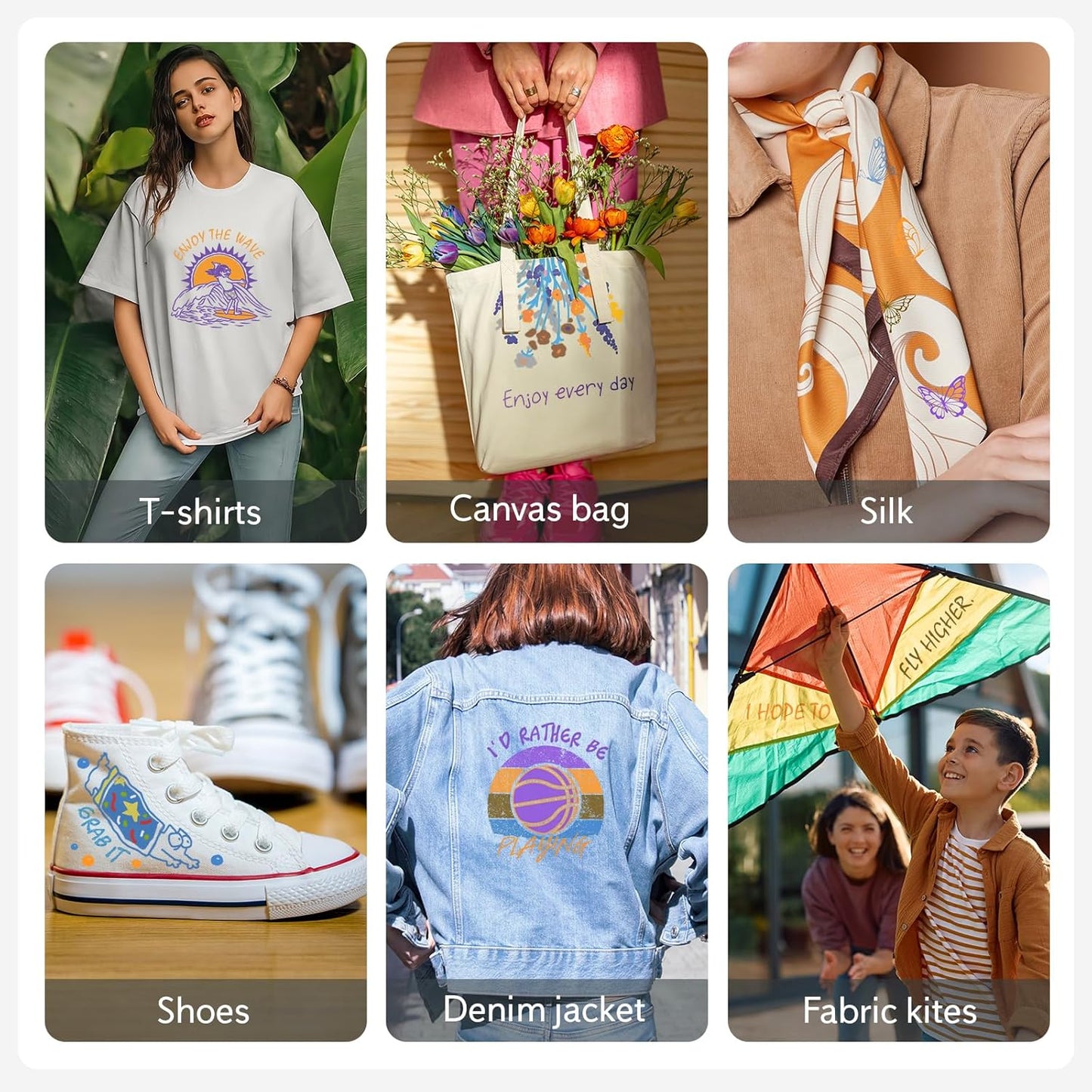 Dual-Tip Fabric Markers Permanent for Clothes No Bleed, Quick Dry & Non-Toxic Fabric Paint Pens Set for Canvas, T-Shirts, Bags, Textile, 5 Pack