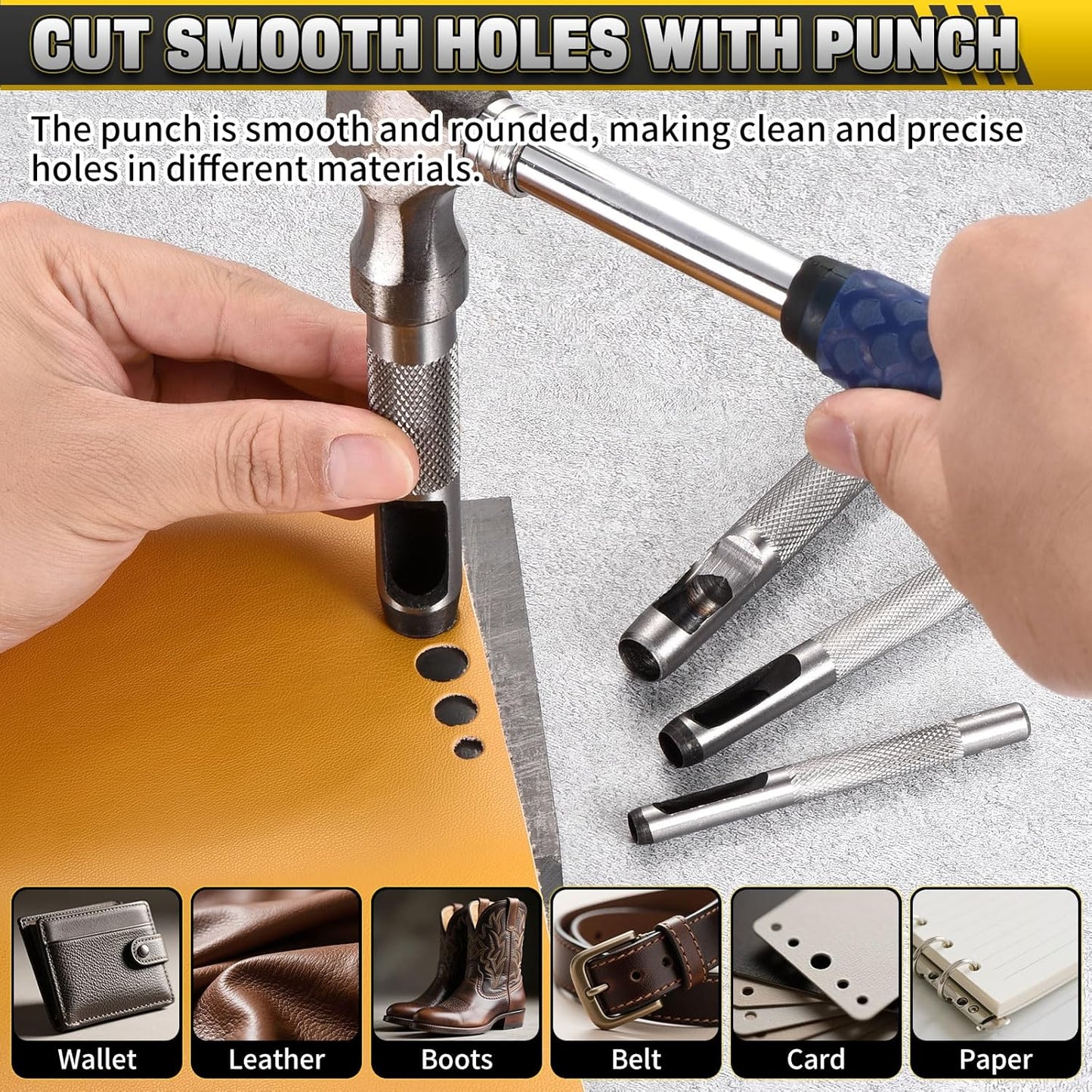 WorkBless 36PCS Metal Stamping Kit, 25/64" (10mm) Steel Number and Letter Punch Set, Include A-Z Alphabet, Number 0-8, & Symbol, Stamping Tool for Imprinting Plastic, Wood, Leather, Jewelry