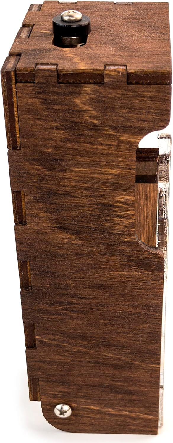 C4Labs Micro Travel Portable Dice Tower and Dice Vault | Fits Standard Seven Set of Dice (Walnut)