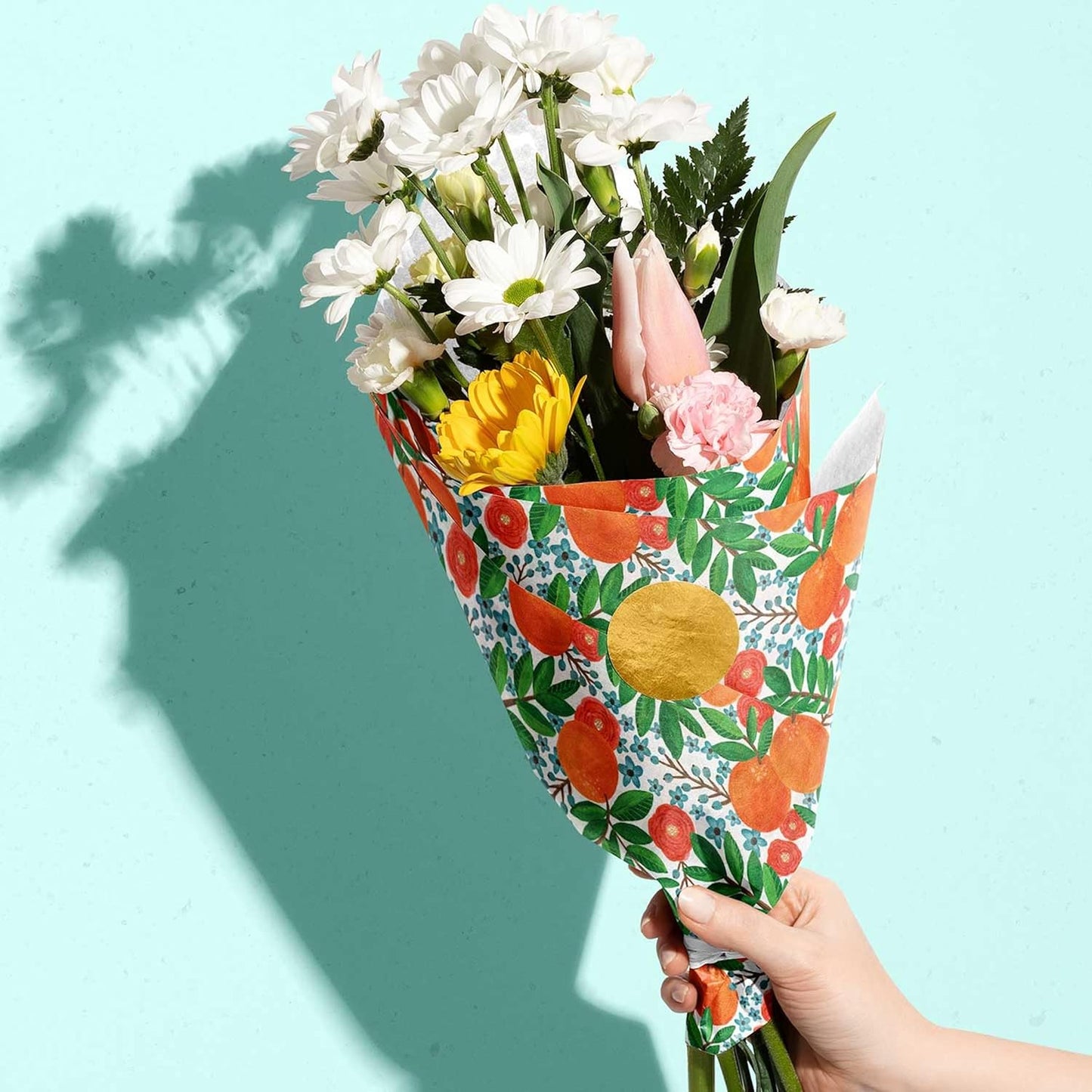 Colors of Rainbow - Orange Grove - 12 Sheets, 20 inch X 29 inch - Italian Print Tissue Paper for Decoupage Gift Basket Gift Bag Party Crafts (Orange Grove)