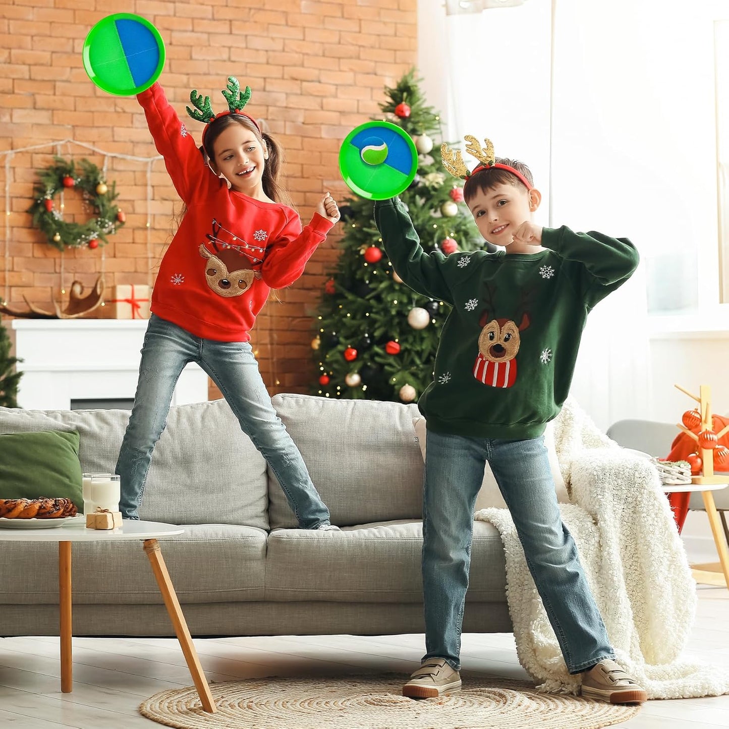 EVERICH Upgraded Toss and Catch Ball Game Set - Indoor and Outdoor Games for Kids 3-12, Beach Sand Pool Water Toy Includes 4 Paddles 4 Sticky Balls, Great Birthday Easter Gifts for Boys Girls