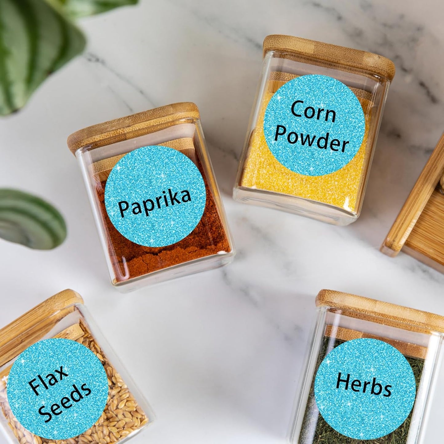 2" Holographic Thermal Label Stickers, Round Direct Thermal Label Stickers, Glitter Thermal Printer Sticker Labels for Gift Wrapping, Self-Adhesive Custom Logo Design- Glitter Blue