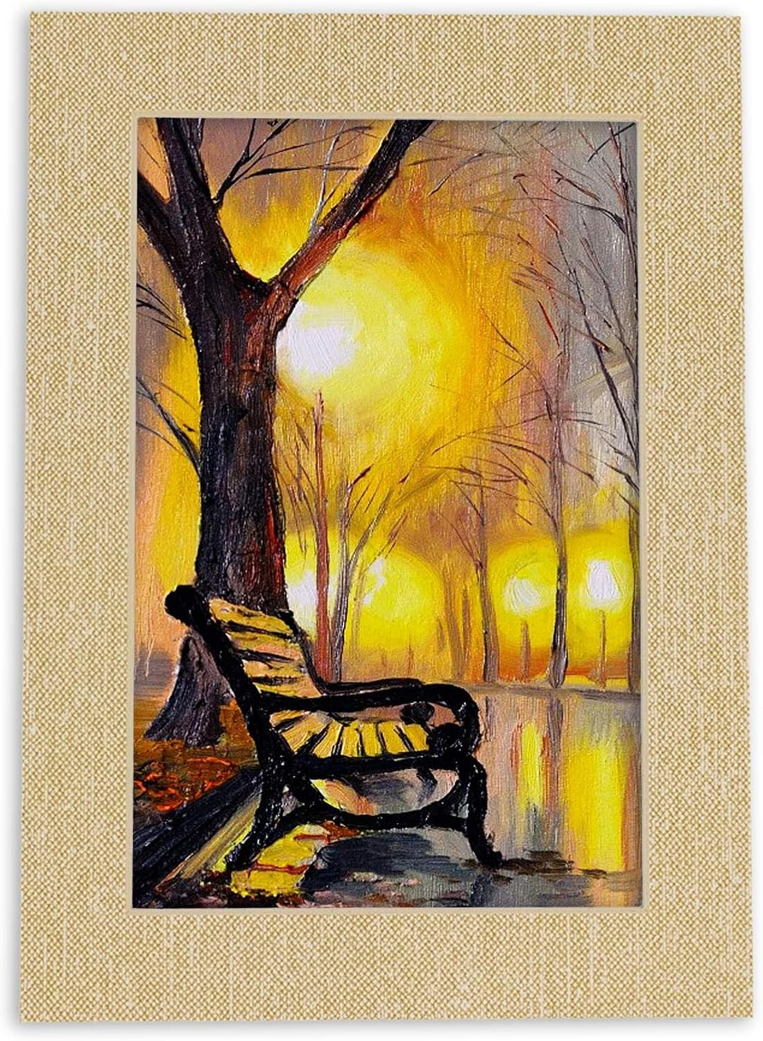 8x10 Mat Bevel Cut for 5.5x8.5 Photos - Acid Free Fresh Linen Canvas Precut Matboard - For Pictures, Photos, Framing - 4-ply Thickness