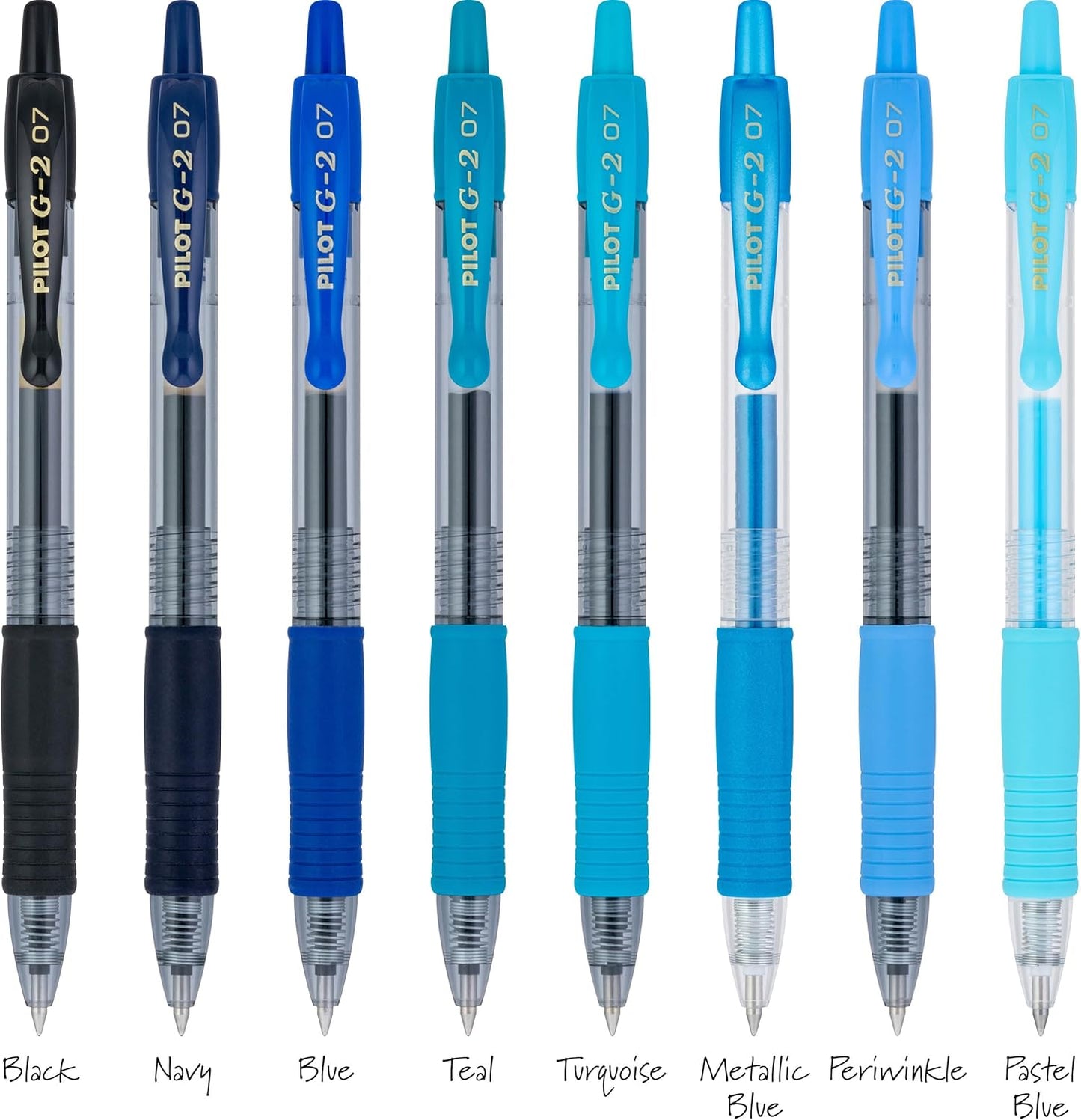 PILOT G2 Premium Gel Roller Pens, Fine Point Gel Pens, Boost Blue Pack, The Colors of Productivity, Assorted - Ideal for School, Journaling, & Office Writing