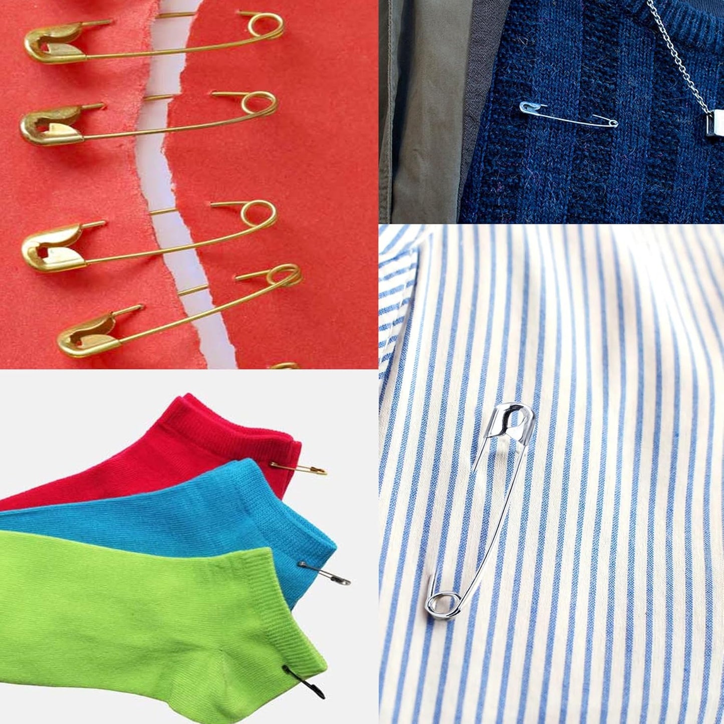 100PCS Safety Pins, 2.1 inch Small Safety Pins, Rust-Resistant Nickel Plated Steel, Sharp Edge Safety Pin for Clothes, Sewing, 54mm Decorative Safety Pins Assorted (Gold)