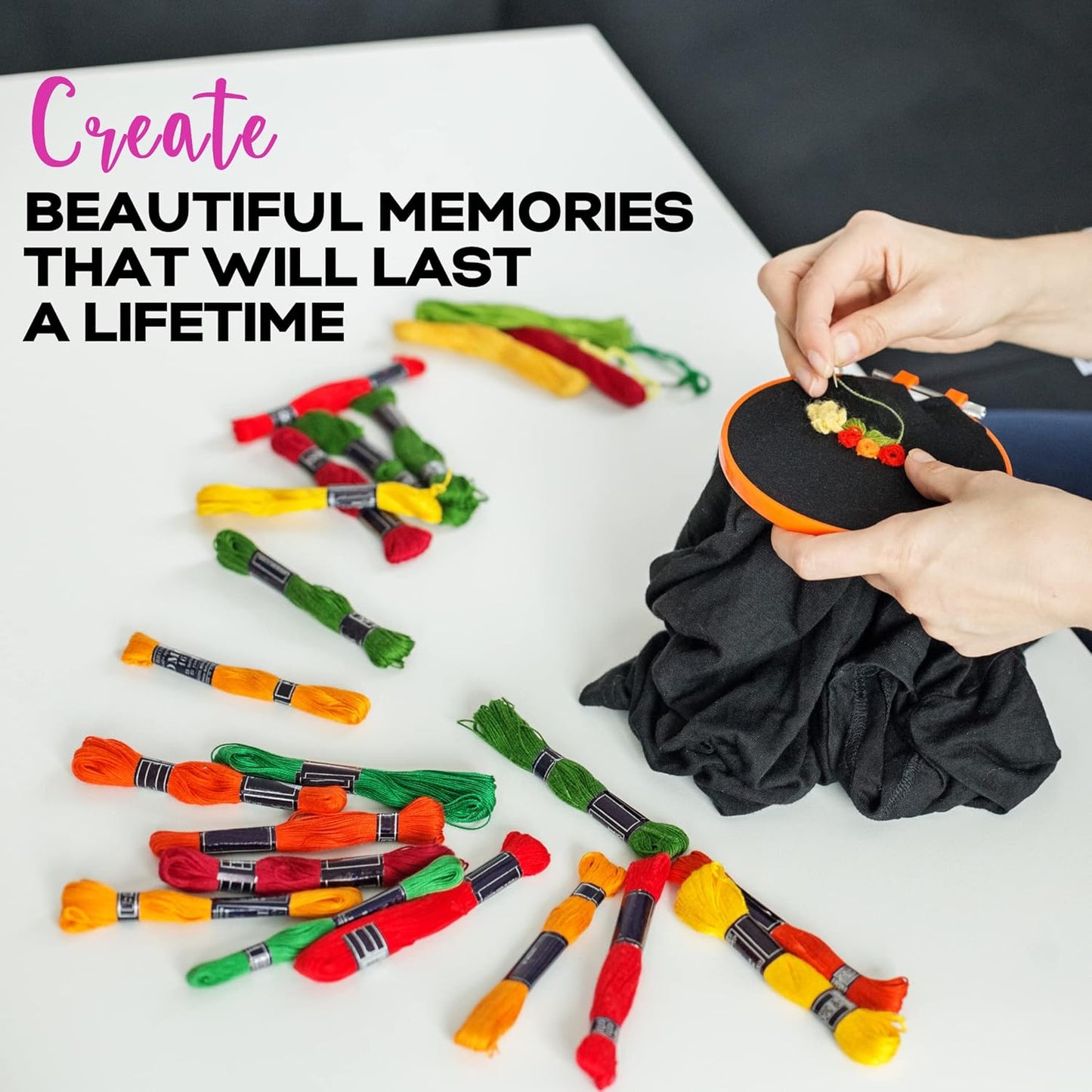 Athena’s Elements Embroidery Floss | Rainbow Thread for Embroidery, Cross Stitch Thread, Crafting Arts Embroidery Strings Bulk(200 Colors)