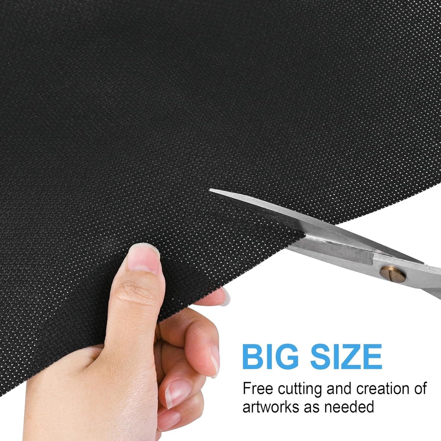 Cross Stitch Fabric 11 Count Aida Cloth 59 x 39 Inch Large Size Classic Reserve Cross Stitch Supplies Embroidery Fabric Cloth Cross Stitching for Home DIY Craft Embroidery Decoration Handmade, Black