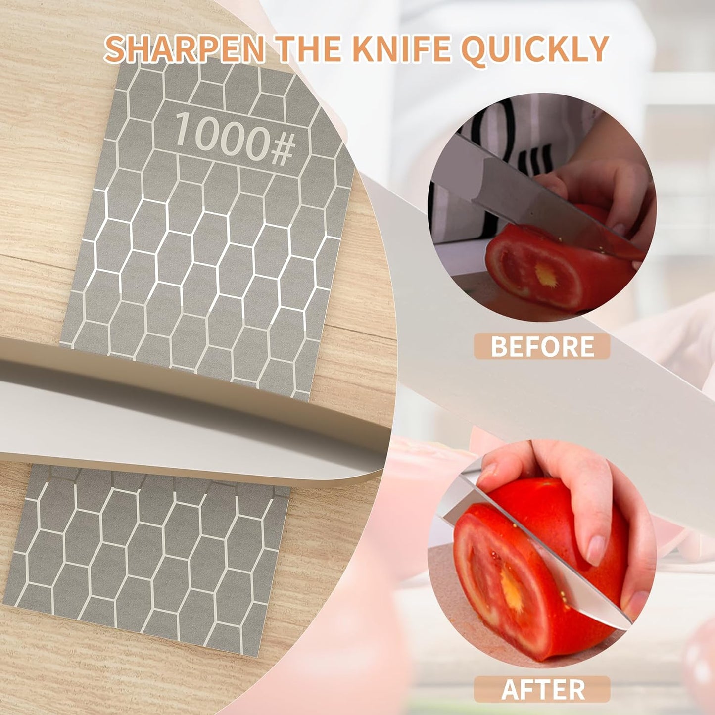 CWOVRS Diamond Sharpening Stone, 5 PCS Diamond Sharpening Plate with Honeycomb Surface Plate for Scissors Knives Outdoor Tools From Coarse to Extra Fine 200/400/600/1000/2000 Grit