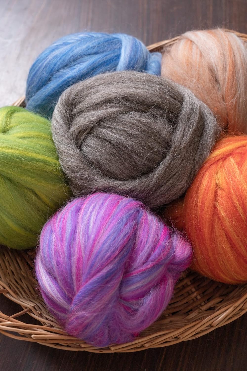 Multi Colored Natural Wool roving, 1 lb. Best Wool for Needle Felting, Wet Felting, handcrafts and Spinning. (Dawn, 1lb)