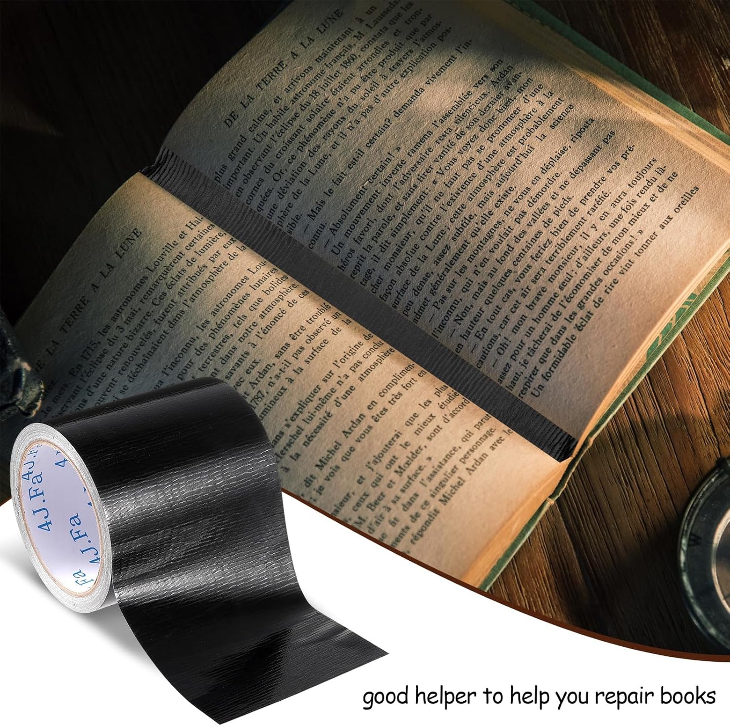 4 Inch Black Book Binding Tape 540 Inch Book Spine Tape Cloth Book Repairing Tape Library Supplies Book Adhesive Tape Thick Book Tape for Covering Hardback Broke Used Book Stitched Office Arts(200u)