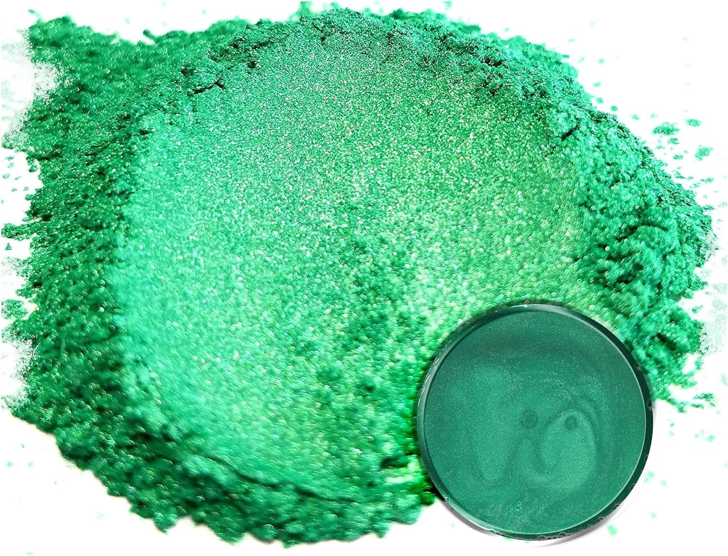 Eye Candy Pigments Premium Green Mica Powder - Rainbow Green (50gr) - for Epoxy, Resin, Soap, Paint, Woodworking, Acrylic Pouring, Bath Bombs, Fishing Lures - DIY Arts and Crafts Additive