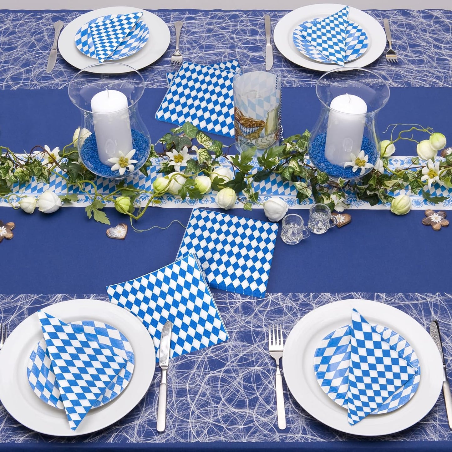 Aodaer 48 Pieces Oktoberfest Paper Napkins Disposable Oktoberfest Party Napkins Oktoberfest Cocktail Dinner Napkin Set 13" x 13" Unfolded Oktoberfest Tableware Napkins for Oktoberfest Party Supplies