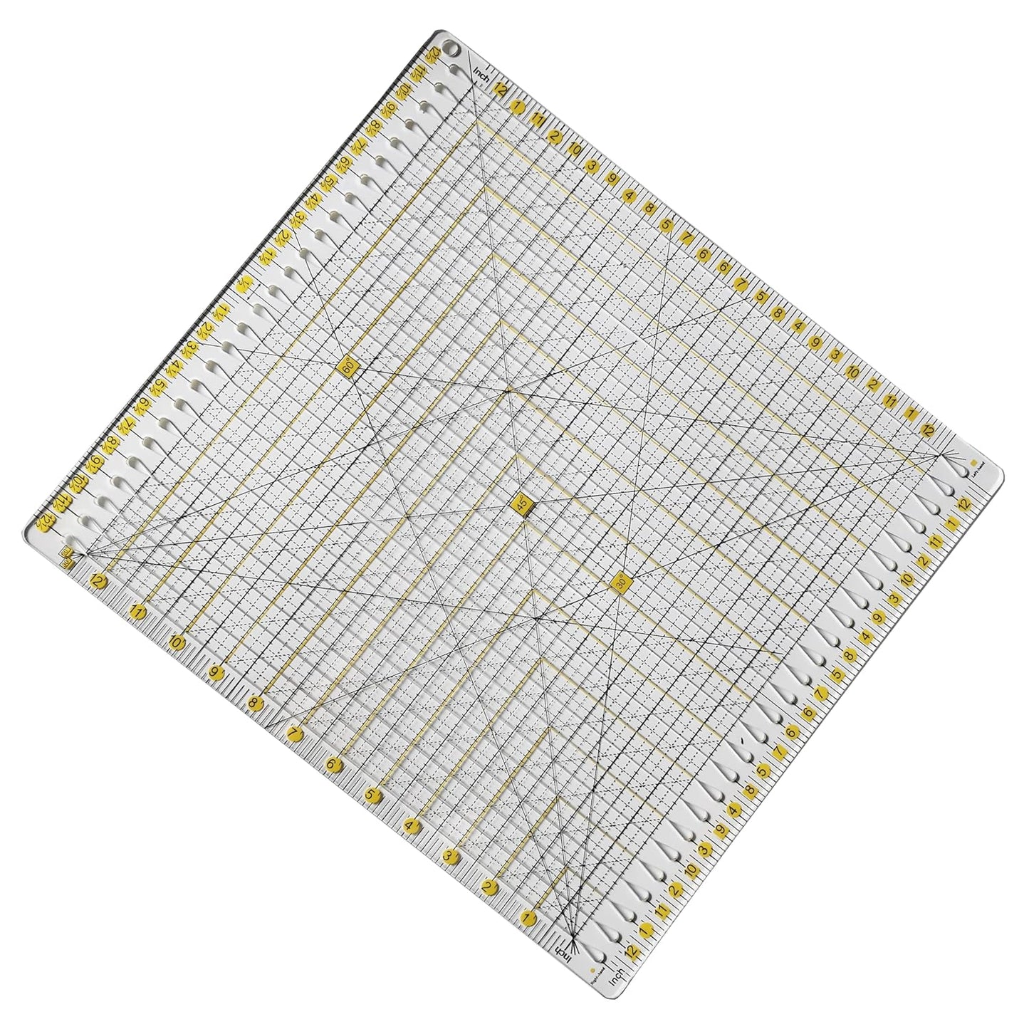 HONEYSEW Quilting Template Ruler Slotted Rulers Sewing Quilt Strip Rulers Guides for Fabric Precise Cutting Quilting Patterns Supplies 12.5"x12.5"