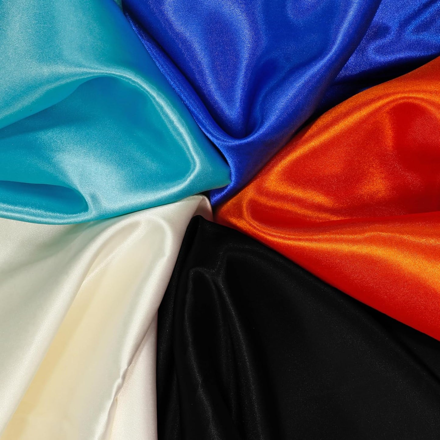 RUDONG M Black Satin Fabric by The Yard, 3 Yard x 60 Inch Wide Silky Charmeuse Satin Fabric, Soft Satin Fabric for Wedding Decorations, Bridal Dress, Sewing, Accessories, DIY Crafts