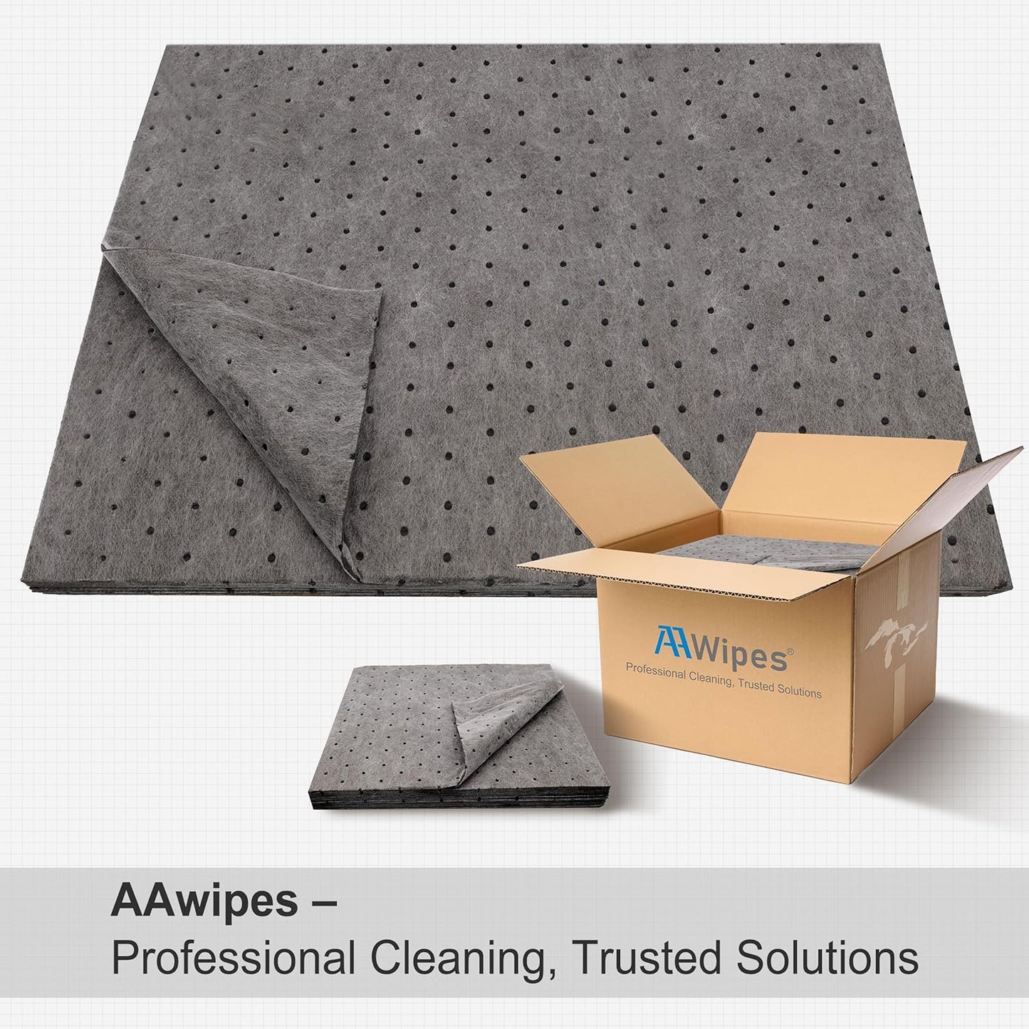 AAwipes Oil Absorbent Pads Mat Pre-Grade Universal Pads Absorbs All Liquids 3MM Thicker More Absorption for Garage, Car, Truck, Motorcycle - Grey 6 Pack 15" X 18" OG1518-6S