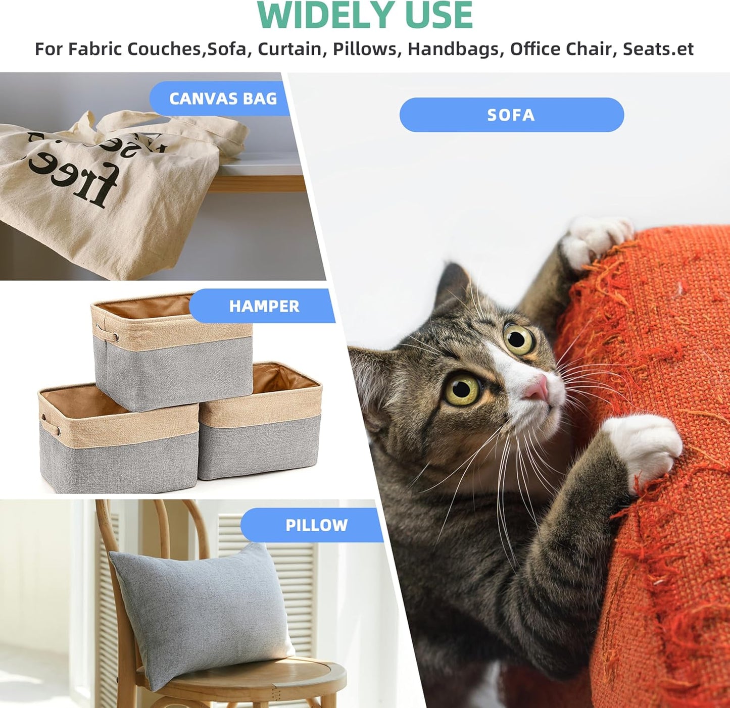 Azobur Coarse Linen Repair Patches, 6 Piece Self-Adhesive Linen Fabric Patches, Multi Color, Can be Used for Linen Sofa Repair and Linen Clothes Repair, Quick Fix Sofa.(Off-White)