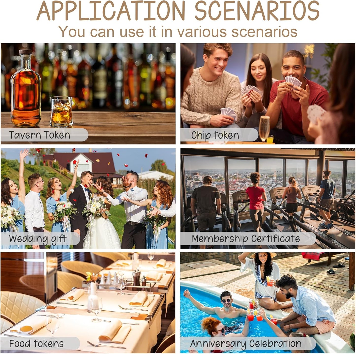 30 Custom Wooden Round Drink Tokens – Double-Sided Laser Engraved Bar Tokens, Poker Chips, Drink Tickets with Your Logo & Text – Personalized for Wedding, Party, Festival, Corporate Events