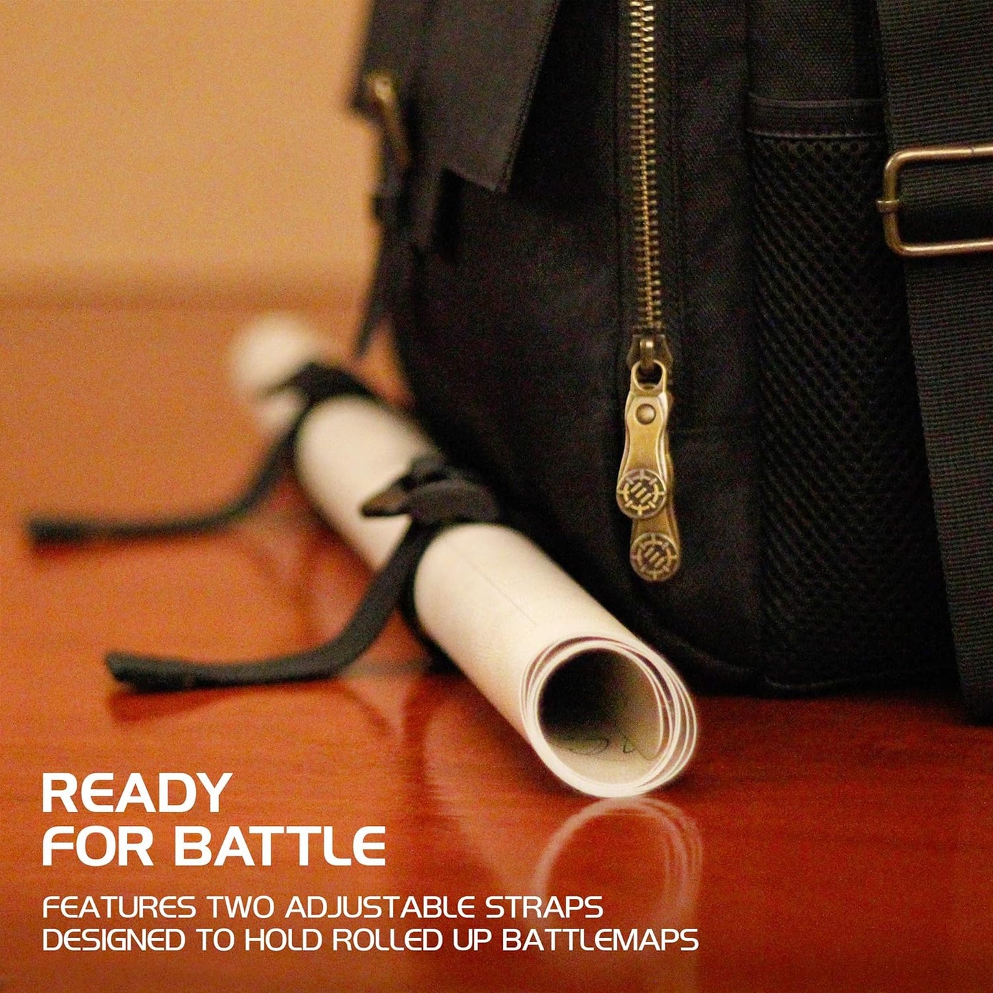 ENHANCE Tabletop RPG Player's Essentials DND Bag - Dungeons and Dragons Messenger Bag Fits Player's Handbook, Binders, Dice & Accessories with 17 inch Laptop Compartment and Battlemap Carrying Straps