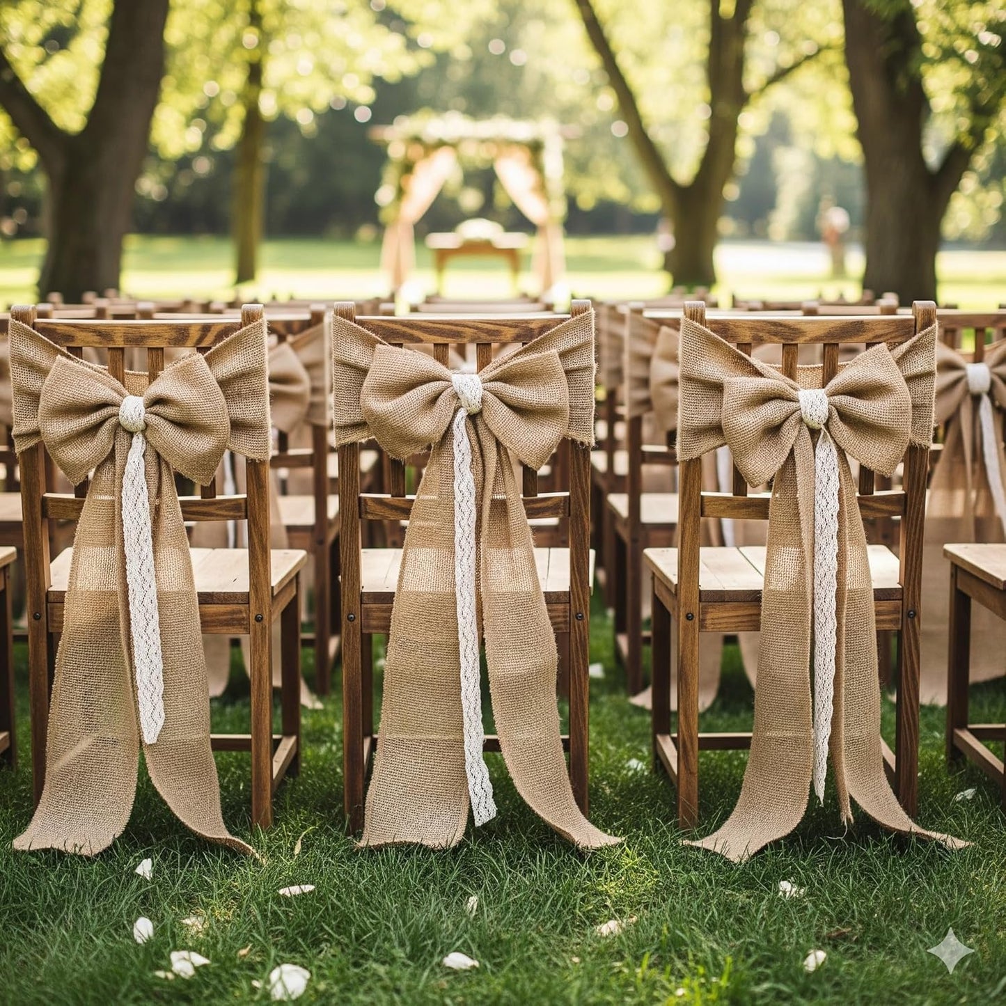 Burlap Ribbon 2" x 15 Yards Natural Jute 2 Inch 5yards 3 Rolls, (Natural, X 15yards)