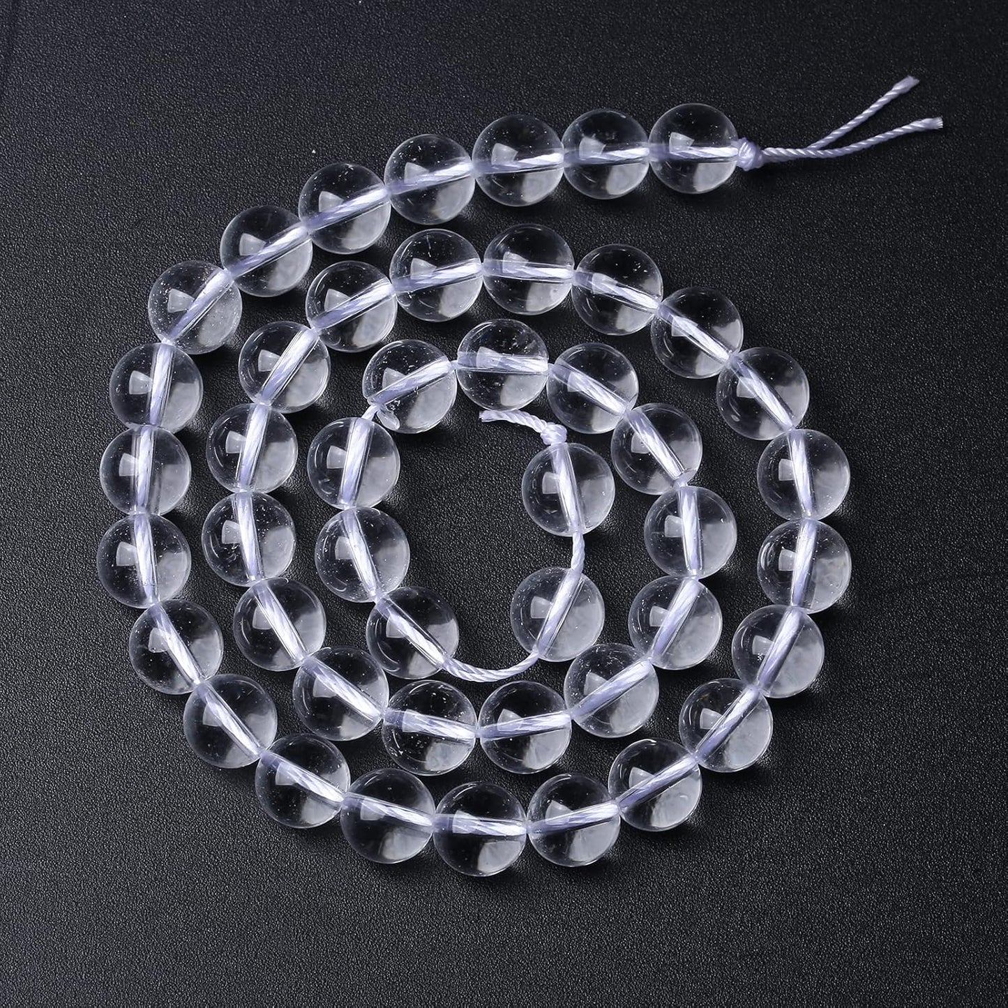 AAAAA Natural Clear White Crystal Quartz Beads Round Loose Spacer Beads for Jewelry Making DIY Bracelets Crystal Energy Healing Power Stone 45pcs 8mm 15 Inch