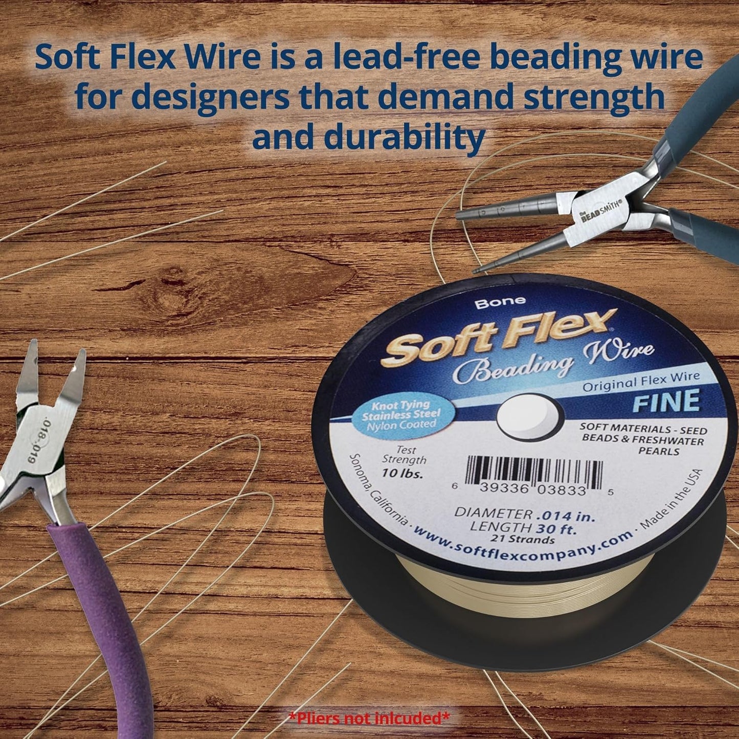 Soft Flex 21 Strand Beading Wire - Fine 0.14 Diameter - 30 Feet Design Wire