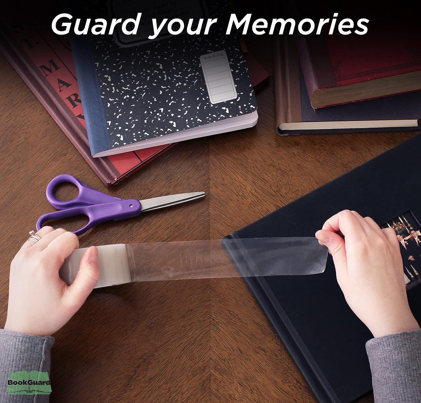 BookGuard 3 Inch Stretchable Clear Book Repair Tape, Clear Poly Tape, 15 Yards per Roll - Case of 5