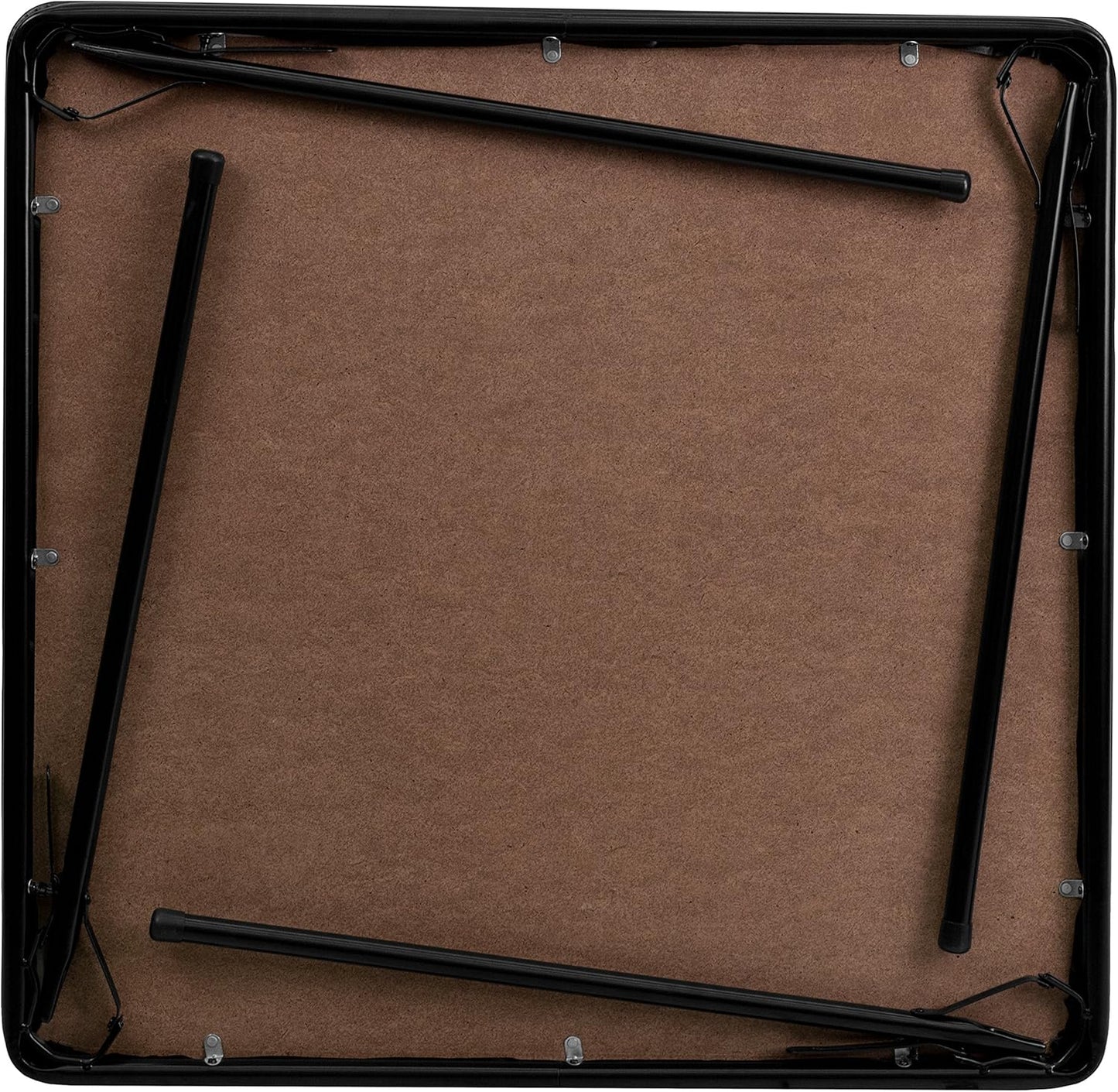 EMMA + OLIVER 33.5" Square Multipurpose Folding Card Table for 4 Players, Portable Square Folding Table with Padded Vinyl Top, Black