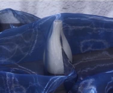 Two-Tone Iridescent Holographic Organza Fabric - 11 Yards | Lightweight Sheer Gauze Voile Tulle | for Dresses, Party Decor, DIY Crafts, Shiny Backdrops(Sapphire Black)