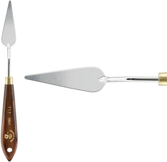 Creative Mark Stainless Steel Palette Knife Painting Tools - Paint Palette with Wooden Handle - Variety of Shapes and Sizes - 17T, 2-1/4 in