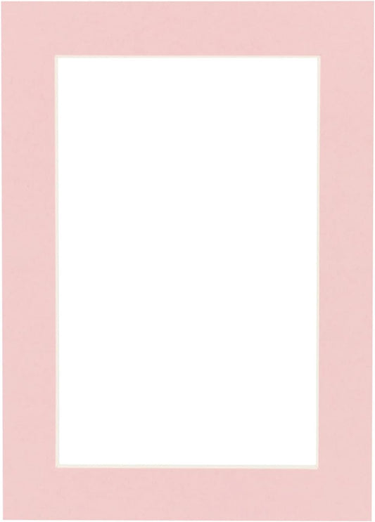 8x10 Mat Bevel Cut for 5.5x8.5 Photos - Acid Free Pink Precut Matboard - For Pictures, Photos, Framing - 4-ply Thickness