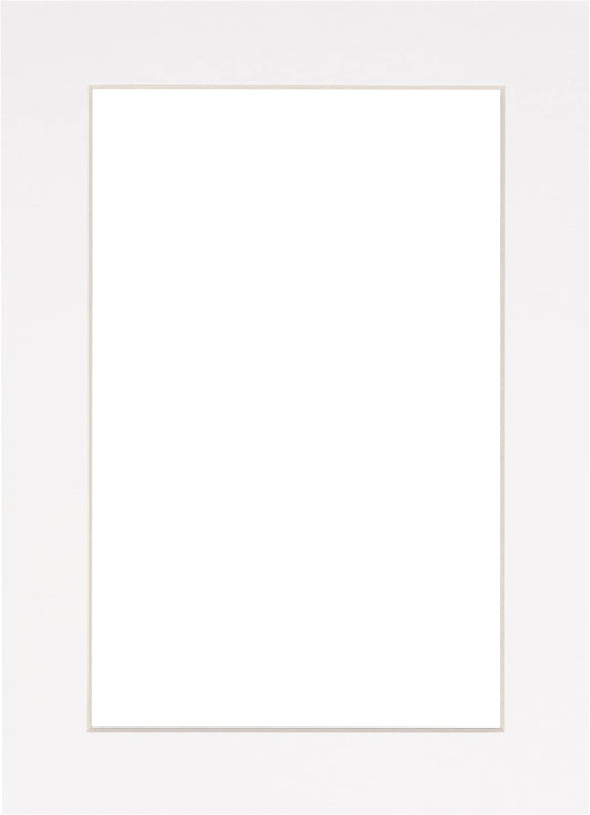 8x10 Mat Bevel Cut for 5.5x8.5 Photos - Acid Free White Precut Matboard with Backing Board and Crystal Clear, Self Seal Photo Mat Bag - for Pictures, Photos, Framing - 4-ply Thickness