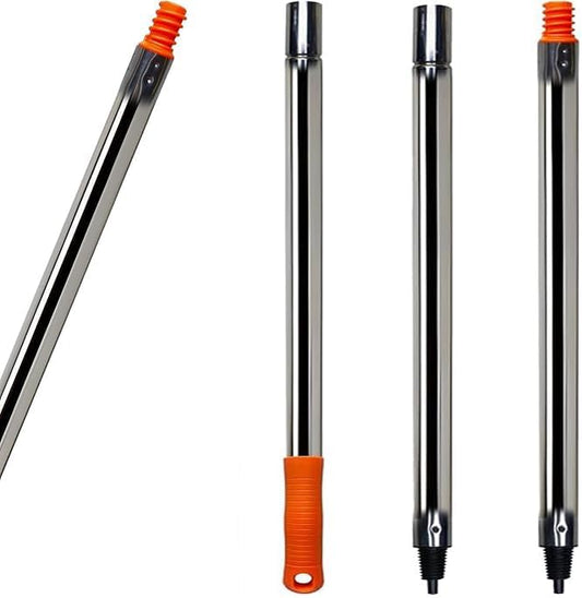 3 PCS Total 4 Ft Extension Pole, Paint Roller Stainless-Steel Threaded Splicing Extension Poles for Hand Drywall Sander Wall Cleaning and Polishing Paint Roller Brushes