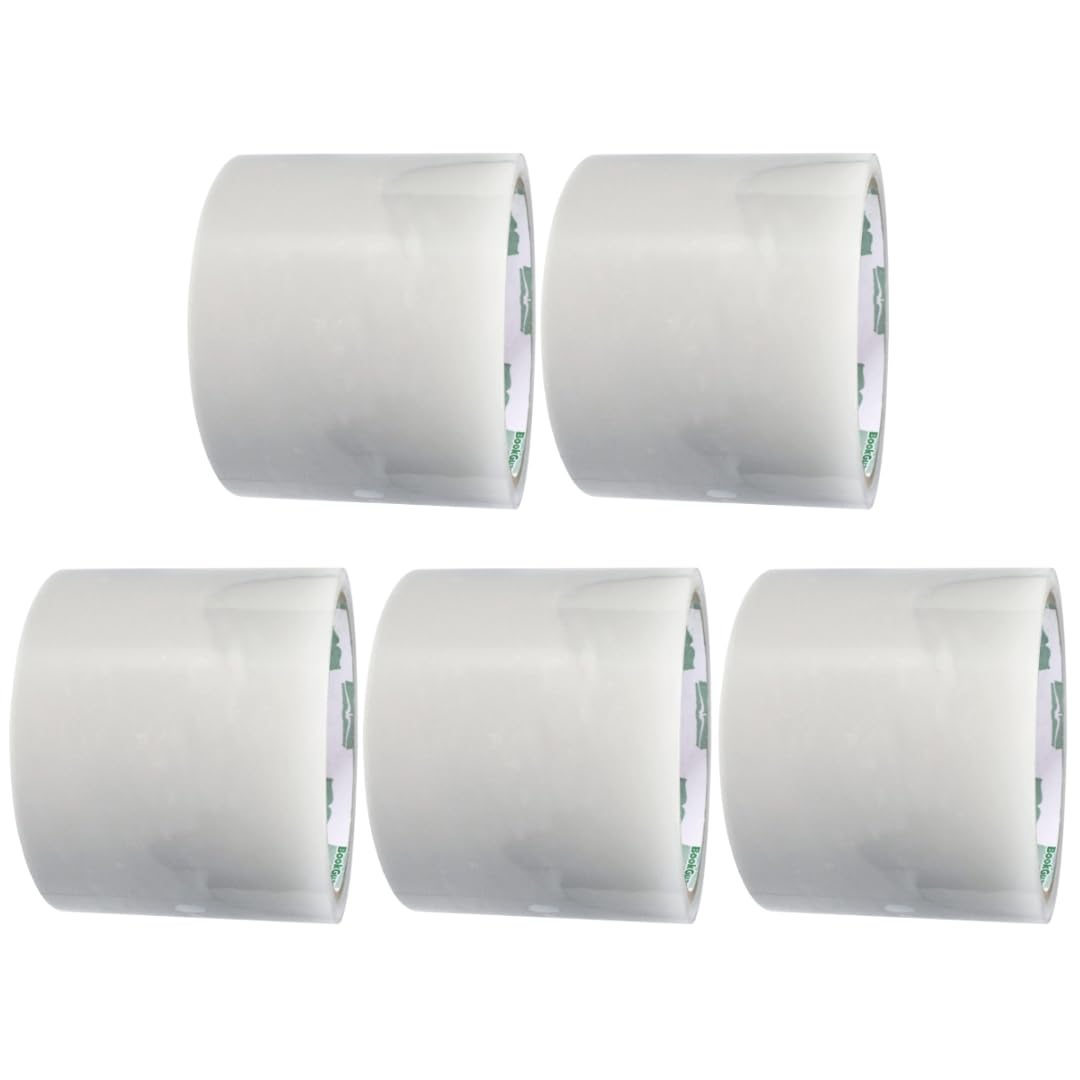 BookGuard 3 Inch Stretchable Clear Book Repair Tape, Clear Poly Tape, 15 Yards per Roll - Case of 5
