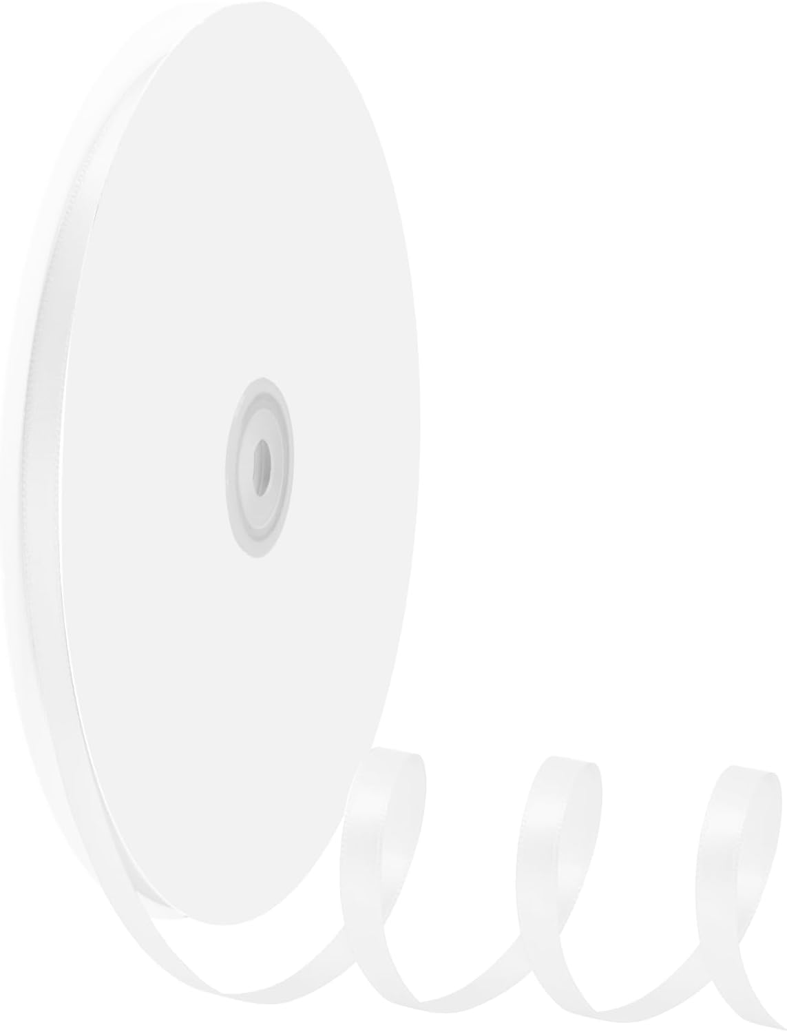 1/4" X 100 Yards Off White Satin Thin Ribbon Solid Color Double Faced Ribbons Perfect for Crafts Wedding Decor Bow Making Arts Sewing and More