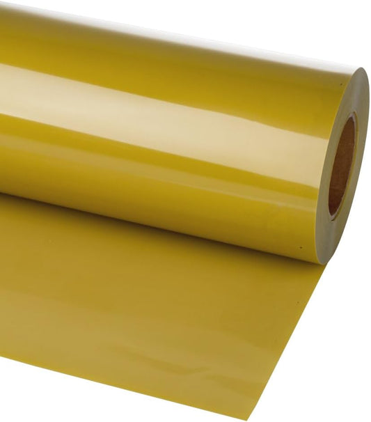 Guangyintong Heat Transfer Vinyl Rolls, 12" x 12ft Golden HTV for T-Shirts, Matte Surface Iron on Vinyl for All Cutter Machines, Easy to Cut & Weed for Heat Vinyl DIY Design