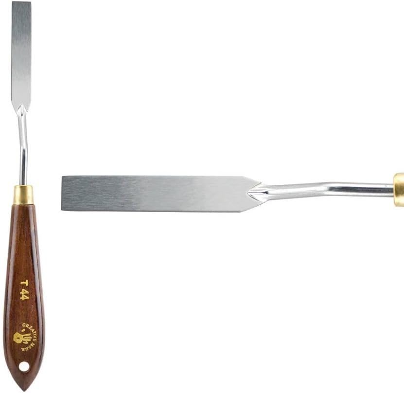Creative Mark Stainless Steel Palette Knife Painting Tools - Paint Palette with Wooden Handle - Variety of Shapes and Sizes - 44T, 2 in