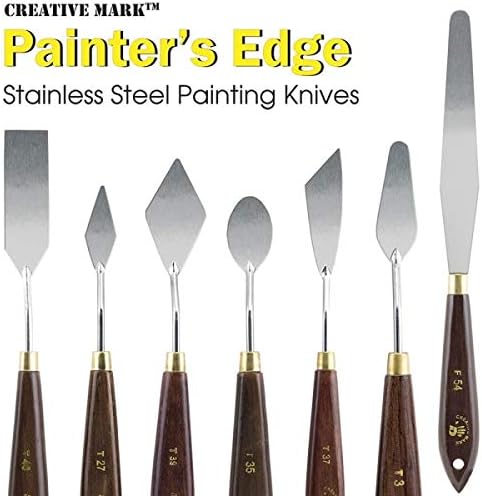 Creative Mark Stainless Steel Palette Knife Painting Tools - Paint Palette with Wooden Handle - Variety of Shapes and Sizes - 60S, 4 in