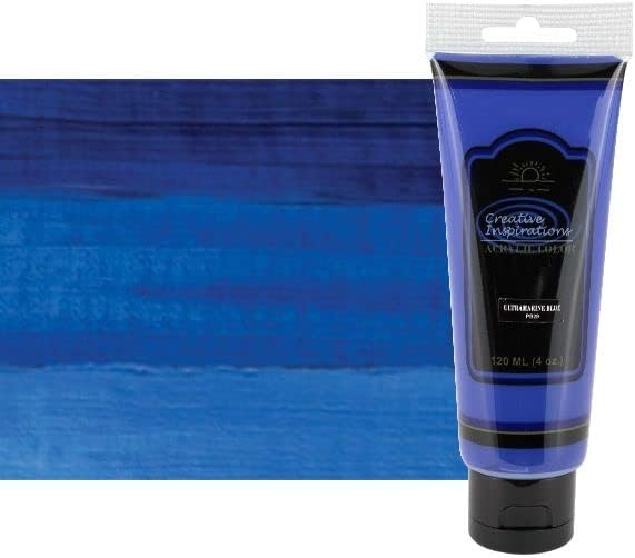 Creative Inspirations Acrylic Paint - Ultramarine Blue - 120 mL Tube - Smooth & Creamy Consistency, Vibrant Pigmentation, Great Coverage for Artists - Clean Up with Soap & Water