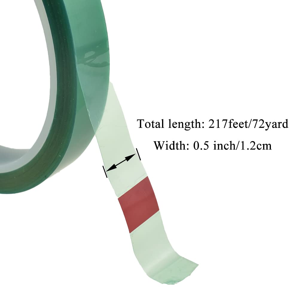 HAHIYO Clear Green 0.5Inch (217Feet/72Yard Total) 2Rolls Floral Tape Waterproof Florist Tape Flower Wrap Adhesive Waterproof Decorative Tape for Bouquet Stem Wrapping Flower Arranging Floral Craft