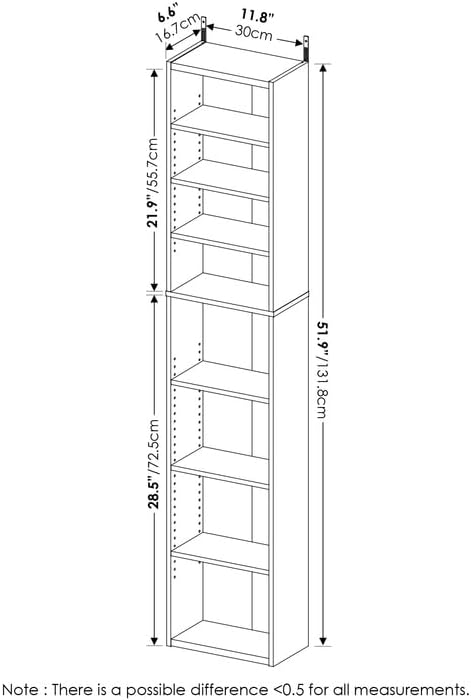 Adjustable Shelves Multimedia Storage Tower Rack with Spacious Media Organization, Durable Design, Versatile Rack for DVDs, CDs, Games, and More Amber Pine/8 Tier Narrow