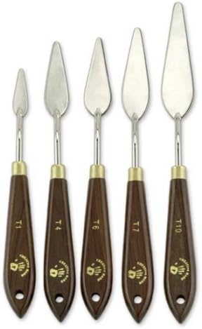 Creative Mark Stainless Steel Palette Knife Painting Tools - Paint Palette with Wooden Handle - Variety of Shapes and Sizes - Collection 5A, Set